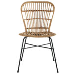 Chaise en métal et rotin