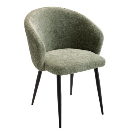 Chaise métal et tissu vert design vintage