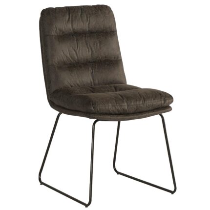 Chaise en métal et tissu gris