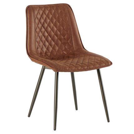Chaise en métal et tissu havane