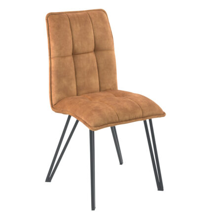 Chaise métal et tissu ocre