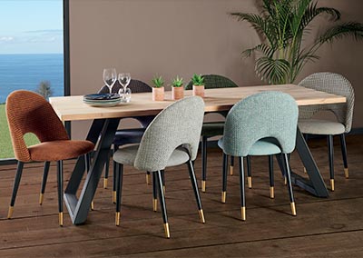 Collection KENT table en chêne et pied métal